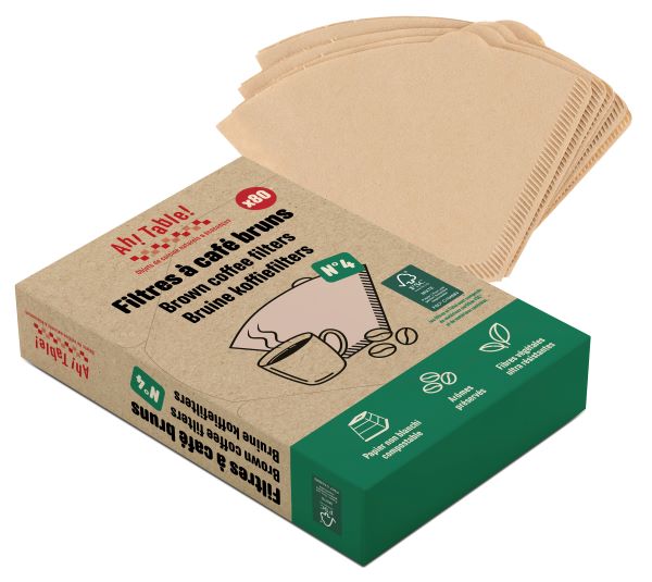 Boîte 80 filtres papier à café n°4 bruns - 1